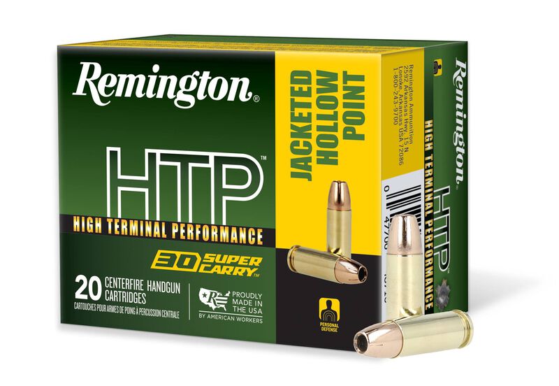 High Terminal Performance, 30 Super Carry, 100 Grain, Jacketed Hollow Point, 1235 fps